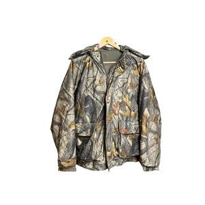Woolrich Camo Hooded Jacket Realtree Camouflage Outdoor Hunting Mens XL